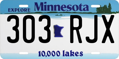 MN license plate 303RJX