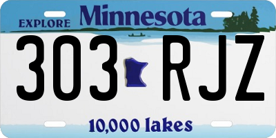 MN license plate 303RJZ