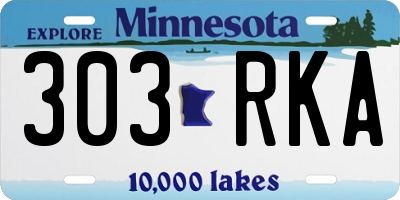 MN license plate 303RKA