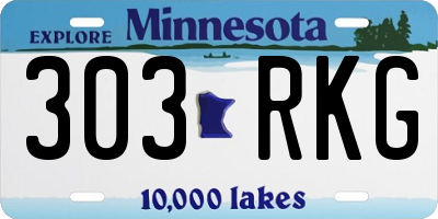 MN license plate 303RKG