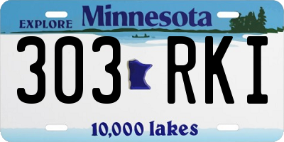 MN license plate 303RKI