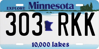 MN license plate 303RKK
