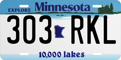 MN license plate 303RKL