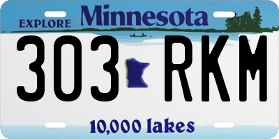 MN license plate 303RKM