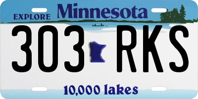 MN license plate 303RKS