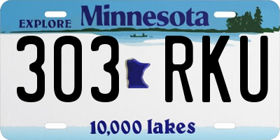 MN license plate 303RKU