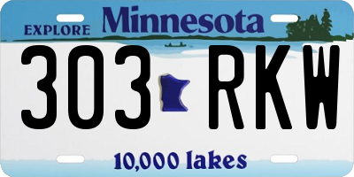 MN license plate 303RKW