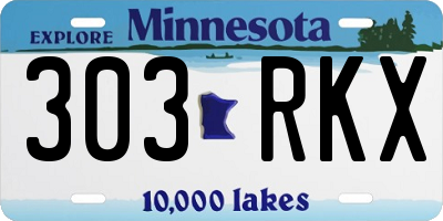 MN license plate 303RKX