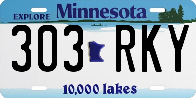 MN license plate 303RKY
