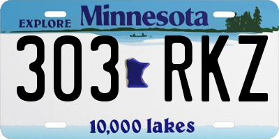 MN license plate 303RKZ