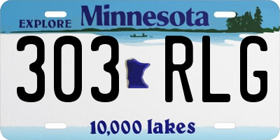 MN license plate 303RLG