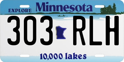 MN license plate 303RLH