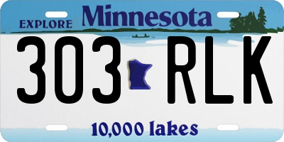 MN license plate 303RLK