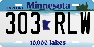 MN license plate 303RLW