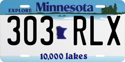 MN license plate 303RLX