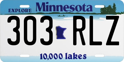 MN license plate 303RLZ