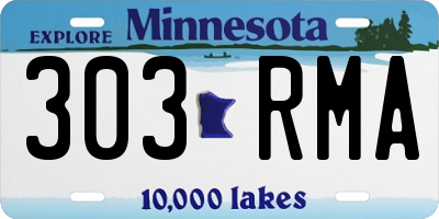 MN license plate 303RMA