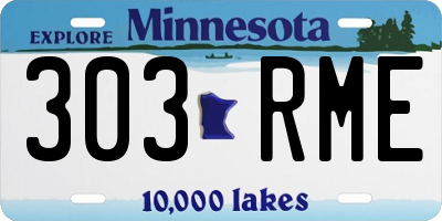 MN license plate 303RME