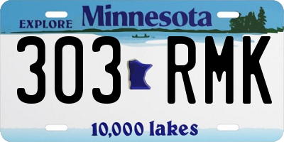 MN license plate 303RMK