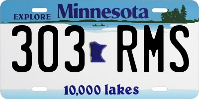 MN license plate 303RMS