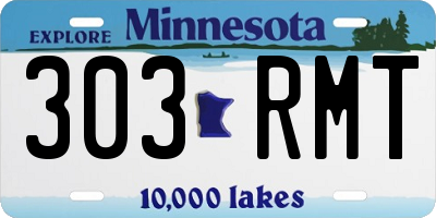 MN license plate 303RMT