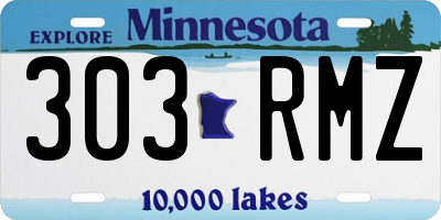 MN license plate 303RMZ