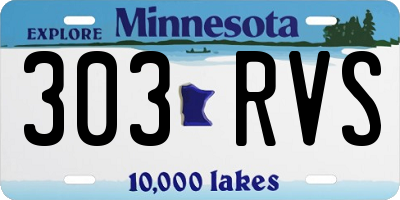 MN license plate 303RVS