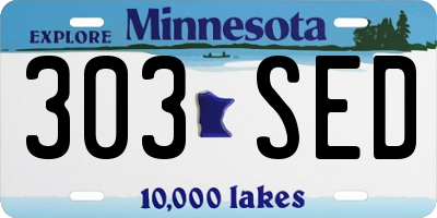 MN license plate 303SED