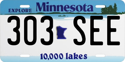 MN license plate 303SEE