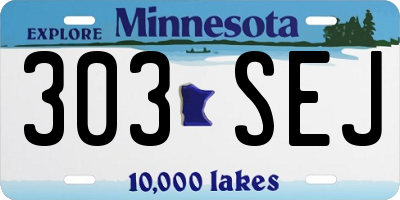 MN license plate 303SEJ