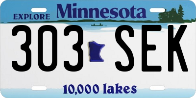 MN license plate 303SEK