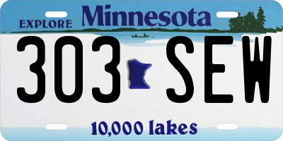 MN license plate 303SEW