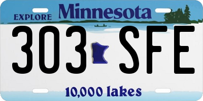 MN license plate 303SFE