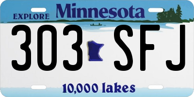 MN license plate 303SFJ