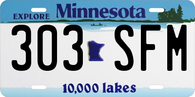 MN license plate 303SFM