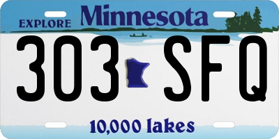 MN license plate 303SFQ