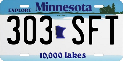 MN license plate 303SFT