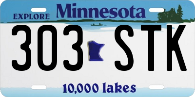 MN license plate 303STK