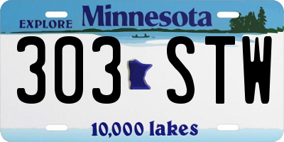 MN license plate 303STW