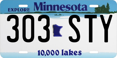 MN license plate 303STY