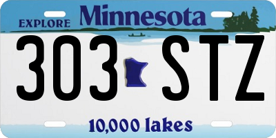 MN license plate 303STZ