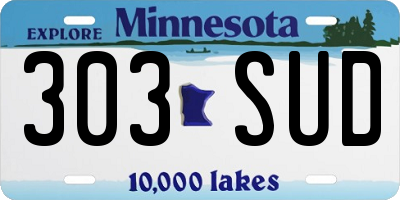 MN license plate 303SUD