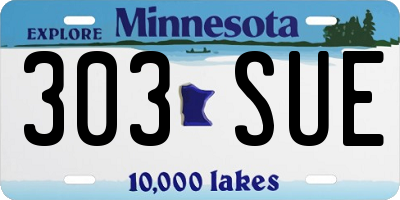 MN license plate 303SUE