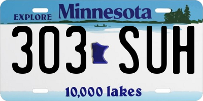 MN license plate 303SUH