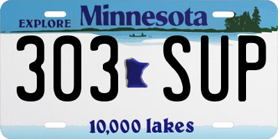 MN license plate 303SUP
