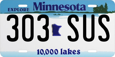 MN license plate 303SUS