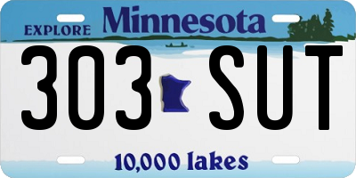 MN license plate 303SUT