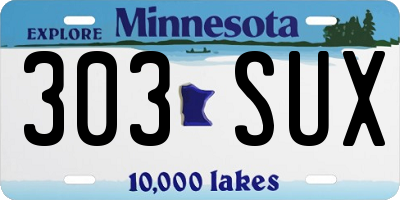 MN license plate 303SUX