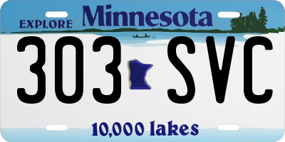 MN license plate 303SVC