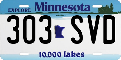 MN license plate 303SVD